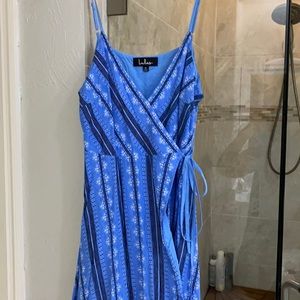 LULUs blue wrap dress.